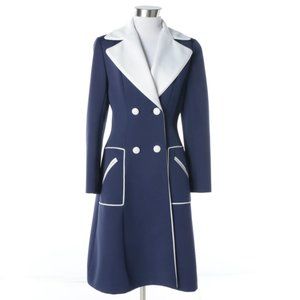 Vintage 1960s Women's Lilli Ann Mod Navy Coat